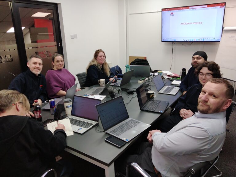 Team on a Microsoft Power BI training course